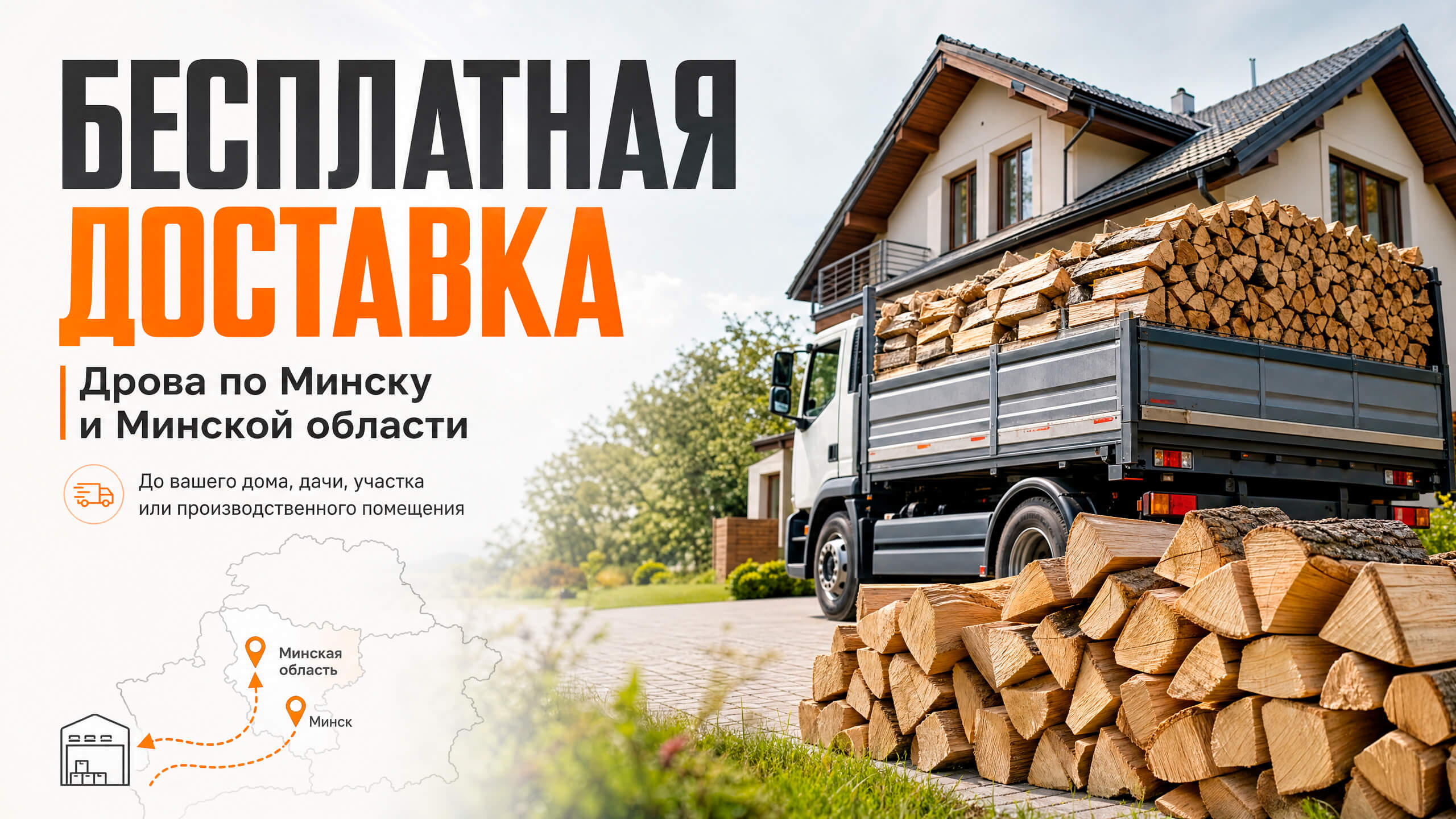 Бесплатная доставка дров по Минску и Минской области