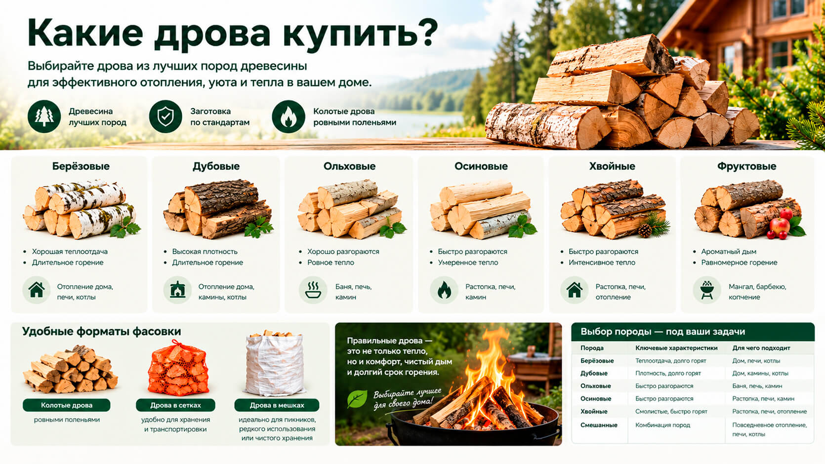 Какие дрова лучше выбрать?